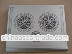 Silvery Aluminium Alloy USB Air Laptop Cooler Pad For Laptop PC
