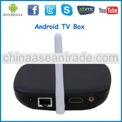 Smart tv box Android TV Box Set Top Box Quad Cortex A9+Dual GPU Mali400 Android 4.2.2 1080P DLNA