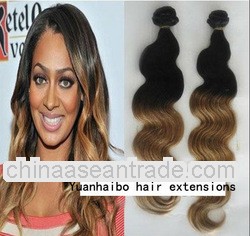 Super Charming 18" Body Wave, Ombre Two Tone, Peruvian human hair weaving