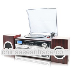TURNTABLE WITH CD PLAYER/BURNER, CASSETTE, PLL RADIO & CD/USB/SD RECORDING MT-38