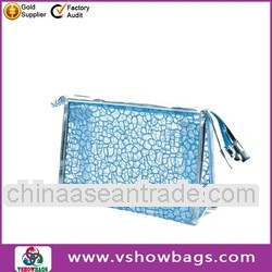 Travel kit makeup pvc bag with snaps fashion rose leather desigener