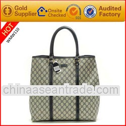 Trendy Dual-use Check Pattern Men's Genuine Leather Handbag
