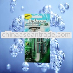 Twin Blade Rubber Disposable Shaving Razor with 5 Blades