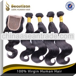 Virgin Brazilian 100% Body Wave Raw Human Hair and Closure