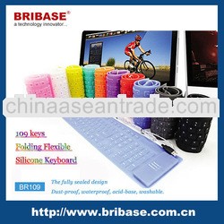 Waterproof 109Keys Colorful Foldable Flexible keyboard
