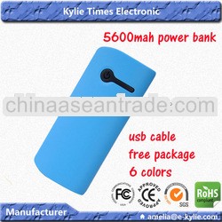 White color 5600mah mobile power bank for iphone for Samsung Galaxy S3 S4