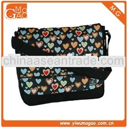 Women's Cupid Hearts Large A4 Messenger Bag Black