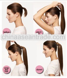 Wrap Around clip in ponytail Hair Extension straight synthetic hair 60cm 24 inch P001 Good Quality W