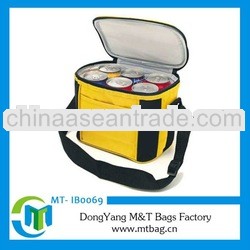 Yellow hard cooler bag for 6 cans