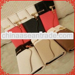 Zipper Style Leather Cover for iPhone 5,Fashion Wallet for iPhone 5'' Case