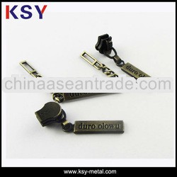 brushed antique brass bags zipper slider