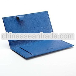 cheap gift passport holder leather checkbook cover with divider.