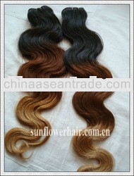 cheap wholesale virgin remy brazilian weave hair style ombre hair extension in mixed color