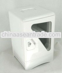 electric mini food and beverage cooler and warmer refrigerator with transparent door