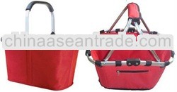 folding fabric shopping basket with double handles