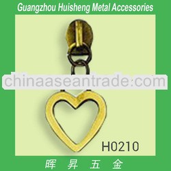 heart shape alloy zipper puller for bags