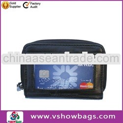 high-grade black real leather business card holder for man