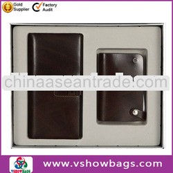 high quality leather wallet gift set