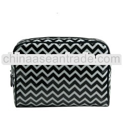 hot sale Europe and the United star style black white stripe nylon cosmetic bag for women