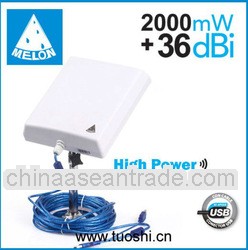 indoor/outdoor wireless usb adapter,36dBi antenna,150Mbps trandmission rate,factory low price