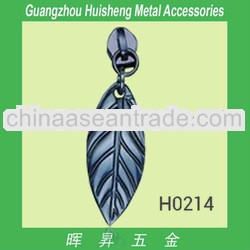 leaf shape zipper puller-fashion style metal zipper pull