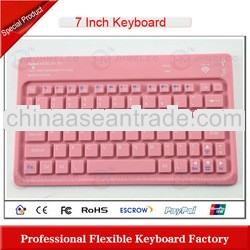 leather case with silicone bluetooth keyboard for 7 inch tablet pc