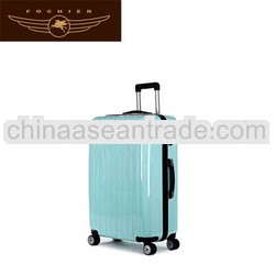 light blue abs pc travel trolley 2014 plastic luggages