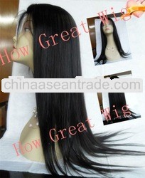 straight human hair virgin brazilian remy full lace wig with baby hair
