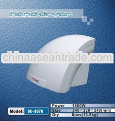 wear resistant or shock resistant white shell (OK-8076) ABS material hand dryer