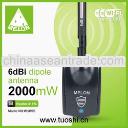 wireless adapter,2.4Ghz,54Mbps transmission rate,6dBi antenna