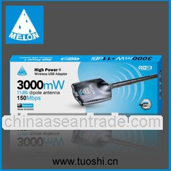 wlan usb dongle,high gian of 11dBi antenna,150Mbps transmission rate