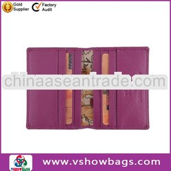 woman Red genuine leather business card holder
