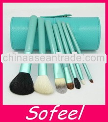 7pcs Travel kits blue handle synthetic makeup brush set makeup china supplier