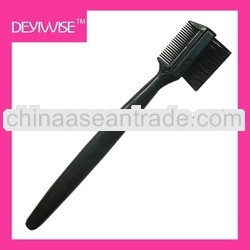 Black eye brow brush with wooden handle