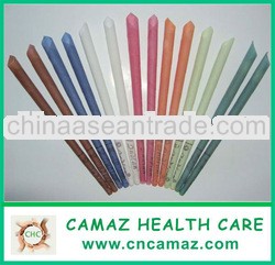 Bright beautiful beewax ear candles with many different colors