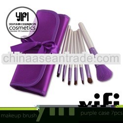 Hot sale! Purple makeup brush 7pcs set professional goat cosmetic brush