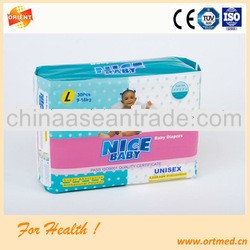 Nonwoven surface PE film backsheet baby diaper wholesale