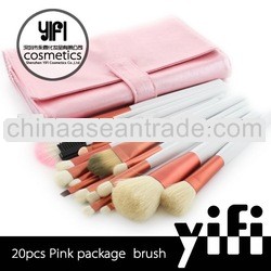 Professinal pink 20 pcs makeup brush 12pcs makeup brush set