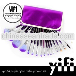Purple case 16pcs makeup brush set colorful makeup brushes