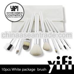 White case 10pcs makeup brush set bamboo makeup brush