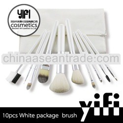 White case 10pcs makeup brush set painting brush