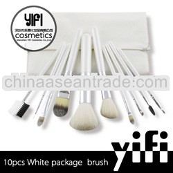 White case 10pcs makeup brush set small shader makeup brush