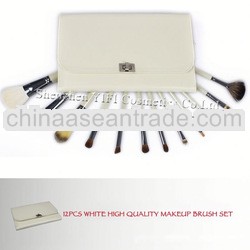 White case 12pcs makeup brush set synthetic retractable makeup brush