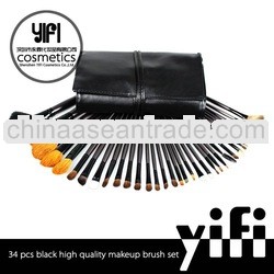 hot sale!Black case 34pcs makeup brush seteyebrow mascara