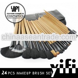 professional manufacturer!24 black case makeup brush cosmetic brush + pink pouch bag