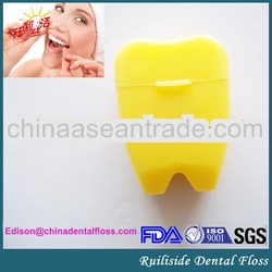 tooth shape mini dental floss with keychain