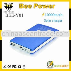 2013 Best Sell 10000 mAh Portable Slim solar cell phone charger Charging Battery Power Bank for iPho
