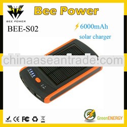 2013 hot!!! Real capacity 6000mAh Hot sale mini solar charger for iphone/ipad