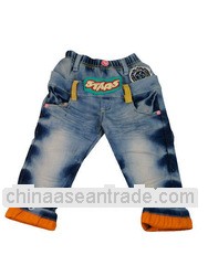 2013 new style embroidered colored skinny jeans for kids