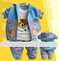 2013new design Tiger hooded children three-piece suit